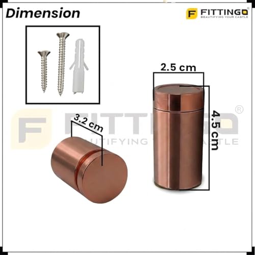 Image of 3 Inch Door Stopper Pipe Magnetic /Stopper for Main Door /Stainless Steel Heavy Duty Magnet Door Stops /Door Back Stopper for Home /Office /Hotels - (Pack of 1) - PVD Rose Gold Finish