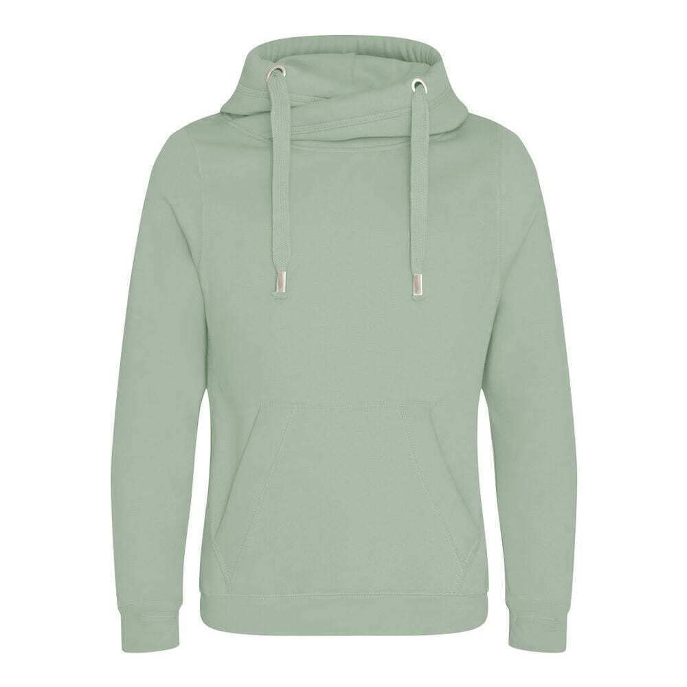 AWDis Just Hoods JH021 Unisex Cross Neck Hoodie - Dusty Green - L