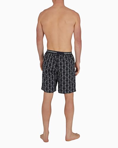 Emporio Armani Men's Yarn Dyed Woven Pajama Shorts3