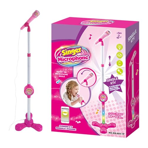 Máquina De Karaoke Para Niños - Micrófono De Juguete LED Colorido, Estación De Canto Ajustable En Altura, Etapa De Espectáculos Electrónicos | Divertido Regalo De Cumpleaños De Halloween Para Asp