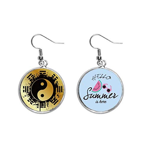 Pendientes de sandía y Tai Chi en tinta china para lucir este verano