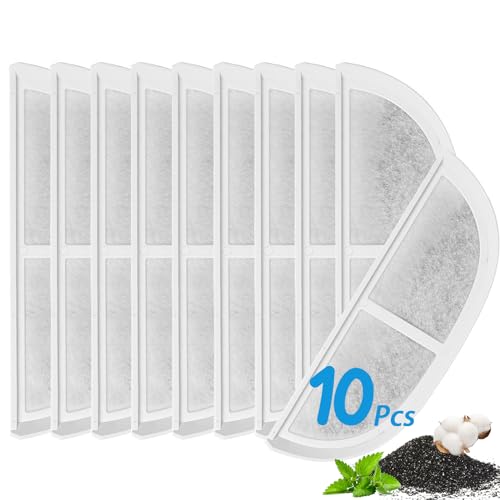 10 Pack Pet Water Fountain Filter Replacements Compatible with Eufy Pet Water Fountain Providing a Triple Filtration System to Ensure Fresher and Purer for Dogs and Cats