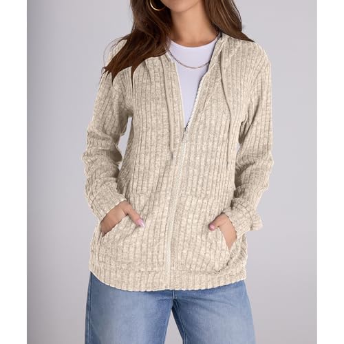 Image of Witsmile Zip Up Hoodie Women Oversized Sweatshirt Long Sleeve 2026 Fall Outfit Lightweight Jackets Workout Clothes