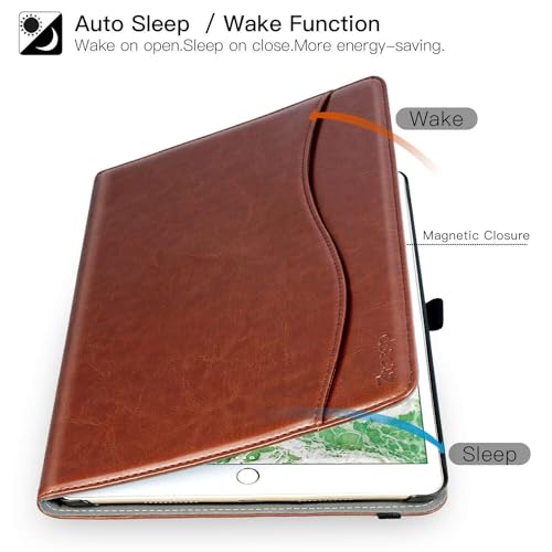 ZtotopCases for iPad 6th/5th Generation 9.7 Inch 2018/2017 iPad Air 2 & 1 Case, Premium PU Leather Business Folding Cover with Auto Wake/Sleep, Multiple Viewing Angles for iPad Air 2nd/1st Gen, Brown