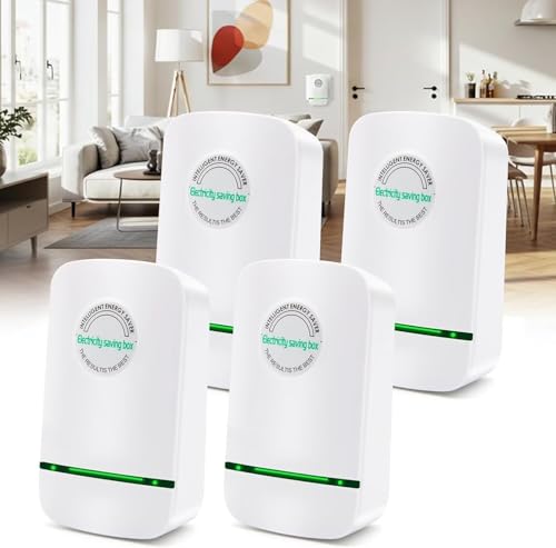UIDUNI Electricity Saving Box,Stop Watt Energy Saving Device,Power Energy Saver Electricity Saving Device Save Electricity, Energy Saver Device Plug in US Plug 90V-250V 30KW (4 Pack)
