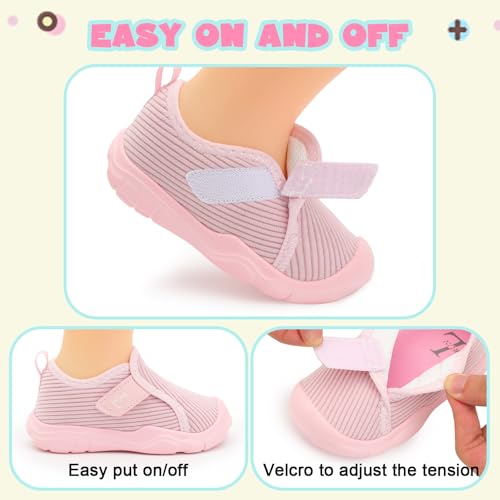 L-RUN Toddler Slippers Barefoot Boys' Girls' Corduroy Shoes for Indoor and Outdoor Play Breathable School Shoes for Kids3