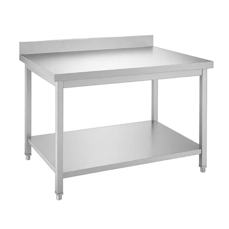 Table Inox Adossée Professionnelle avec Étagère Basse – 1400 x 600 mm