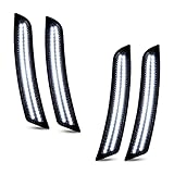 D-Lumina LED Side Marker Lights Smoked Lens Compatible with Chevy Camaro 2016 2017 2018 2019 2020 2021 2022 2023, 6th Gen Camaro Front Rear Bumper LED Sidemarker White, Pack of 4