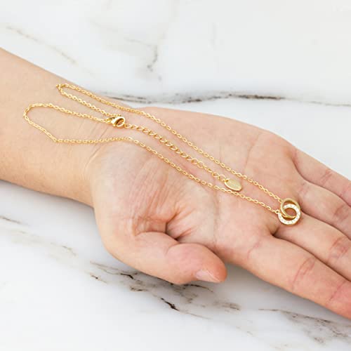 Philip Jones 18k Gold Plated Circle Link Necklace Created with Zircondia® Crystals - Image 2