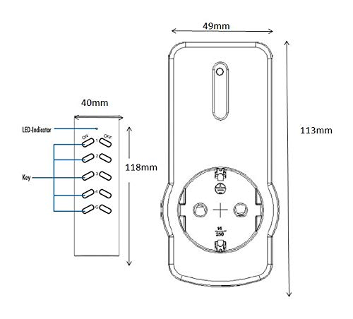 Prise télécommandée ZEYUN lot de 2 avec télécommande longue portée 30m pour prise secteur