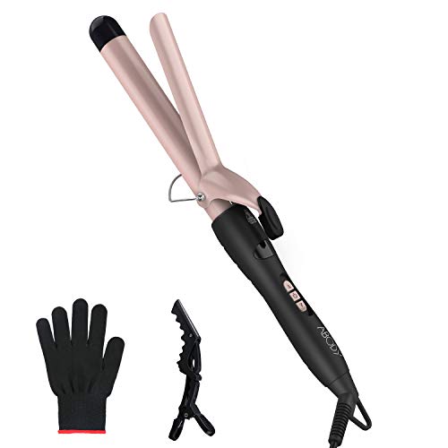 Abody Curling Iron 1 Inch, Hair Curling Wand with Tourmaline Ceramic Coating 140 - 430? - for All Types of Hair, Dual Voltage, Include Heat Resistant Glove & 1 Hair Clip