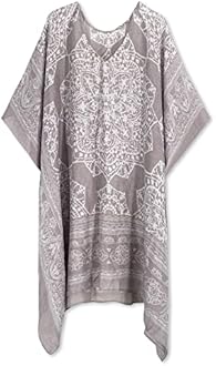 Moss Rose Women's Beach Cover up Swimsuit Kimono Cardigan with Bohemian Floral Print