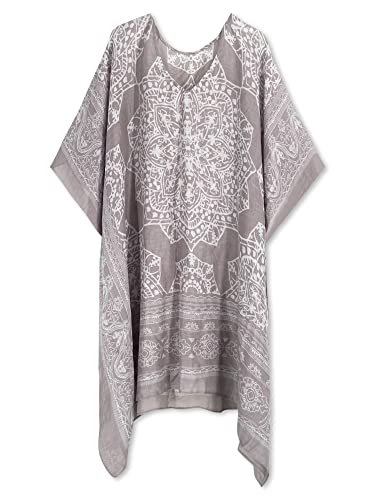 Moss Rose Women's Beach Cover up Swimsuit Kimono Cardigan with Bohemian Floral Print