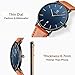 BEN NEVIS Watch, Mens Watch, Minimalist Fashion Simple Wrist Watch Analog Date with Leather Strap Orange Blue