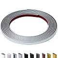 JSIWOTH Peel and Stick Wall Molding Trim, 9.8 Ft D-Shape Flexible Molding Trim for Baseboard, Edges & Borders, Window & Door Frames, Backsplash - Silver-White Waterproof Self Adhesive Trim
