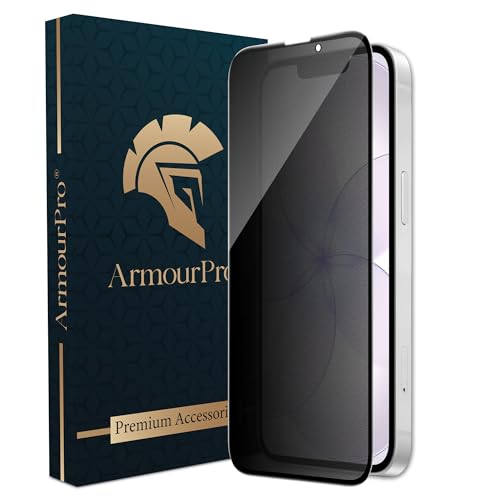 Image of ArmourPro Matte Privacy Tempered Glass for iPhone 17e, 16E, 14 and iPhone 13 - Anti Spy Anti Glare Screen Protector, 9H Scratch Resistant, Smooth Touch, Full Coverage