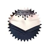 Aneneiceera Boho Black Pearl Lace Choker Necklace Black Teardrop Bead Pendant Necklaces Choker Gothic Droplet Collar Necklaces Retro Vintage Necklace Chain Jewelry for Women
