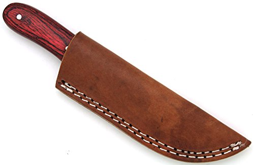 Wild Turkey Handmade Full Tang Real File Hunting Knife W/Leather Sheath Outdoors Hunting Camping Fishing Outdoors (Sm-25) #TOP6