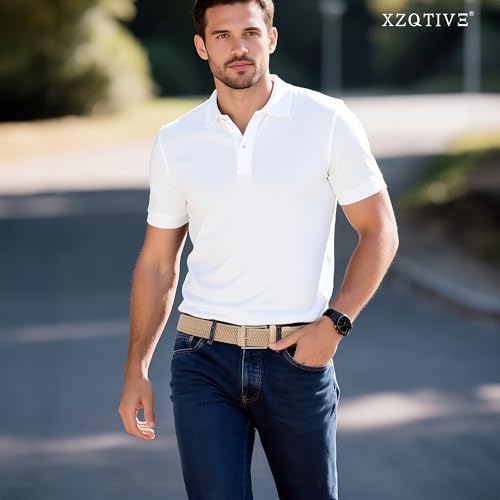 Image of XZQTIVE Braided Stretch Belt Mens Gift Elastic Woven Belt for Golf Casual Pants Shirts Jeans