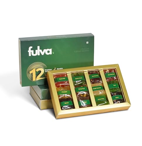 Image of Fulva 12 Assorted Premium Kozhikoden Halwa 800g | Authentic Kerala Halwa | Dry Fruit, Coconut, Banana, Pineapple, Kiwi, Wheat Flavours | Kerala Halwas Mix, Indian Dessert Sweets