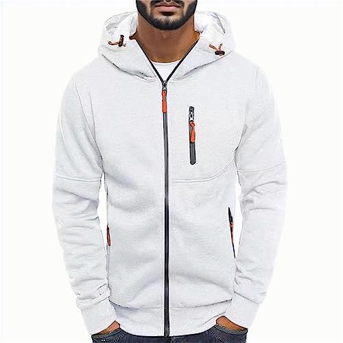 Mens Hooded Sweatshirt Zipper Front Tall 3xl Casual With Zip Pocket Full Zip Long Sleeve Lightweight Sports Jacket2