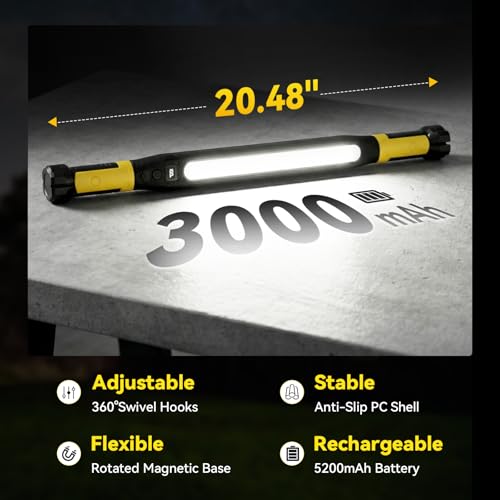 AlpsWolf Magnetic Rechargeable Work Light - 3000LM LED Light Bar - image 3