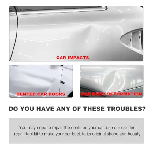 Image of Wevdn 8 Pack Car Paintless Dent Repair Tool, Adhesive Glue Pulling Tabs for Car Body Dent Removal, Auto Repair Long Dent Remover Tool Set, Car Repair Accessories