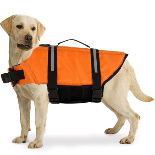 Hunde-Lebensjacke – reflektierende Schwimmjacke, atmungsaktiv und verstellbar | Wasserweste für Hunde zum Schwimmen, Pool, Kajakfahren, Rafting und See-Abenteuer