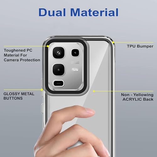 Image of Zapcase Back Case Cover for Infinix Note 50s 5G+ | Compatible for Infinix Note 50s 5G+ Back Cover | Case Cover with Camera Protection | (TPU + PC | Translucent Black)