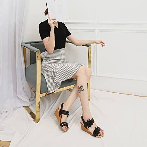 Sandals Women's Sandals Summer Casual Mid Slope Heel Sandals Comfortable Sandals Sandal(A,40)2