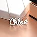 Handmade Personalized Custom Made Cursive Name Necklace - Sterling Silver 925 Nameplate Pendant Christmas Gifts, Dainty Elegant Valentines Day Jewelry Gift for Her Mom Grandma (Sterling Silver)