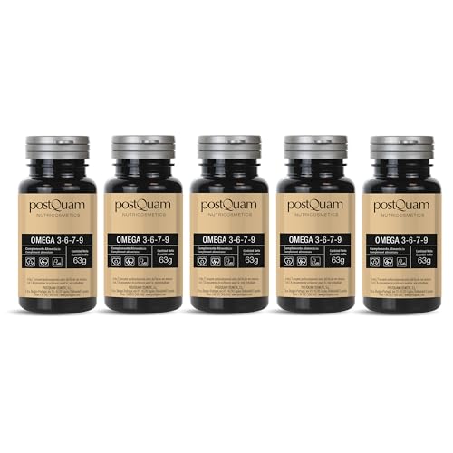 PostQuam - Omega 3-6-7-9 - 225 Perlas - Salud Cardiovascular y Cognitiva - Con Ácidos Grasos Esenciales
