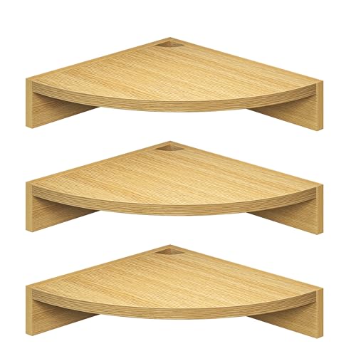 Fun Memories Corner Shelf Wall Mount, Wood Floating Corner Shelves,