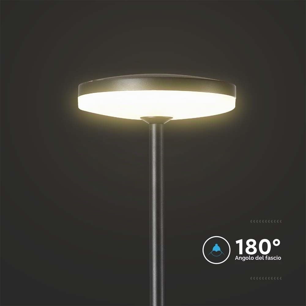 V-TAC Illuminazione per esterni, luci da giardino, IP65, alloggiamento antracite, 12 Watt, 1135 lumen, 3000 K