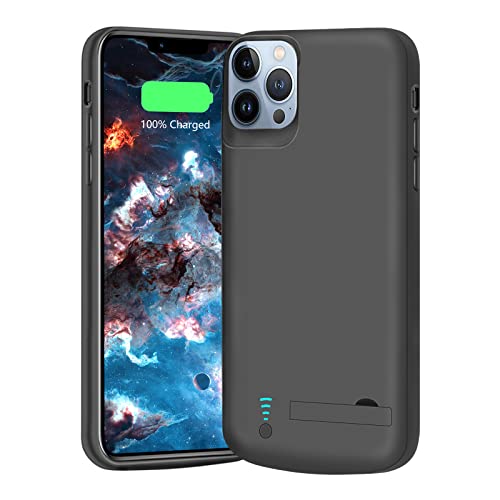 BAHOND Battery Case for iPhone 12 Pro Max/iPhone 13 Pro Max 6000mAh Rechargeable Extended Battery Charging Charger Case Add 100% Extra Juice (6.7 Inches) Black