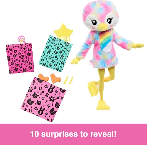 Barbie Cutie Reveal Doll & Accessories, Color Dream Series, Tie-Dyed Penguin Costume & 10 Surprises Including Color Change - image 3