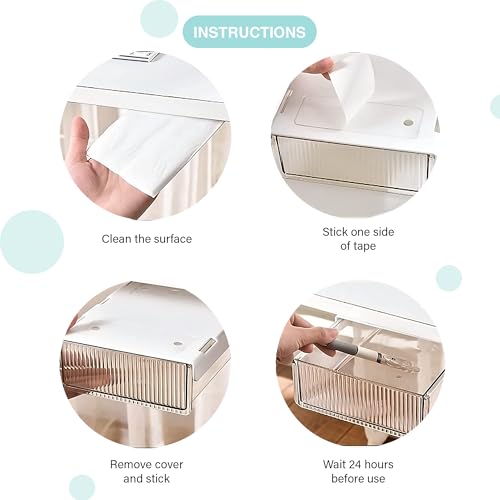Image of oddpod Reed Under The Table Hidden Drawer /Acrylic Desk Organiser For Home & Office - Black (Small), Stationery
