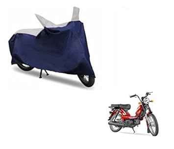 Auto Hub Waterproof Bike Body Cover for TVS Super XL - Navy/Silver