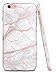 iPhone 6 Plus Case, iPhone 6S Plus Case, Shiny Rose Gold White Marble Design,WORLDMOM Clear Marble Pattern Slim TPU Soft Rubber Hybrid Shockproof Protective Case for iPhone 6 Plus / 6S Plus (Marble)