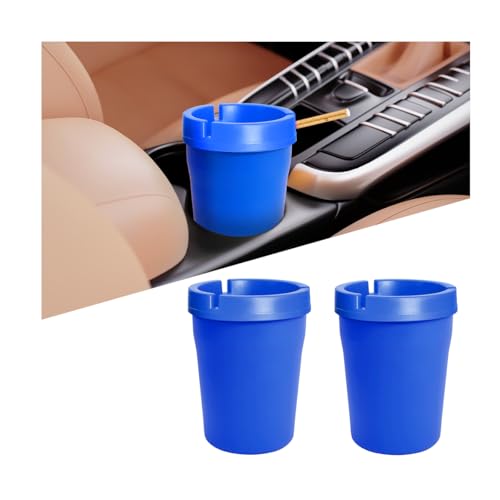 Image of Mandark Car Ashtray, 2PCS Smokeless Self-Extinguishing Vehicle Cigarette Trash Can, Smellproof Portable Automotive Ash Holder Organizer, Universal for Truck Home Office (Blue)