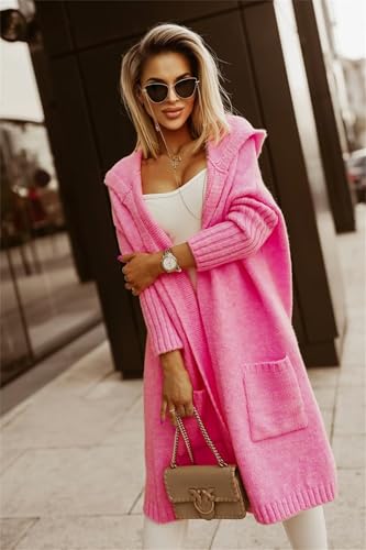 Womens Trendy Cardigan Winter 2023 Plus Size Open Front Long Sleeve Casual Chunky Knit Outerwear with Pockets2