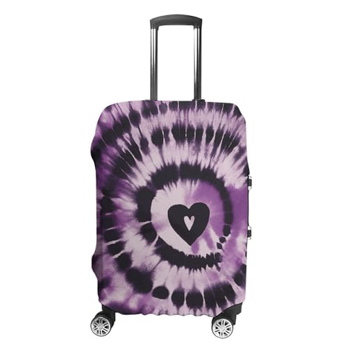 Purple Tie Dye Luggage Cover, Elastic Luggage Protector Fits 19-32in Suitcases, Washable & Anti-Scratch Suitcase Cover for Men Women M