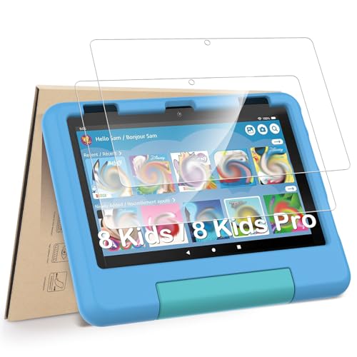 Hianjoo 2-Pack Screen Protectors Compatible with 8 Kids/ 8 Kids Pro Tablet 8 (2024/2022/2020 Release) Tempered Glass [HD Clarity] [9 Hardness] [Easy Installation]