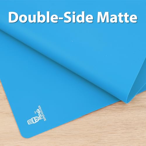 Foto von SUPER KITCHEN Antihafte Rutschfeste Backunterlage/Backmatte Silikon Groß 60x40cm Ausrollmatte Teigmatte Silikonmatte Backfolie Arbeitsmatte für Fondant Gebäck Pizza Matte, BPA Frei（Blau）