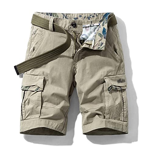 Short cargo multi-poches en coton respirant coupe droite pour homme actif