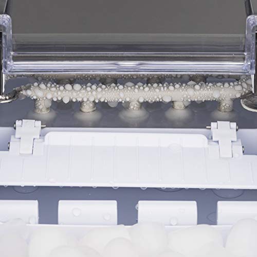 H.Koenig Eiswürfelmaschine ICEK12 - ca. 12 kg Eiswürfel pro Tag, Produktionszeit 6-8 min. - 2 Eiswürfelgrößen - Wasserstandsanzeige, 120 W - Edelstahl - silber – Bild 5
