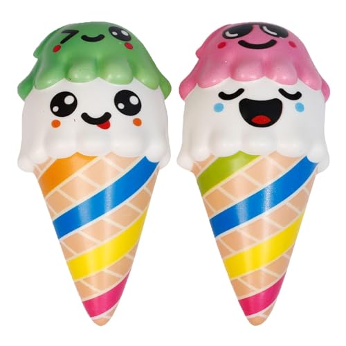 Anboor 2pcs Squishies Set Juguetes Squeeze Ice Cream Kawaii Slow Rising Perfumado Kid Juguetes Alimento Recoger