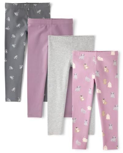 The Children's Place,Baby Girls,and Toddler Print Leggings,4-Pack,Pansy Garden,3 Years - image 1