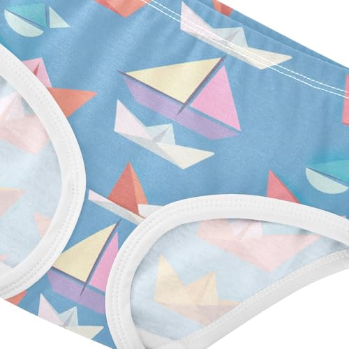 Durable Girls Underwear Toddler 2t Cotton Little Girl Panties Cute Cartoon Boats Blue Undies Kids Briefs4