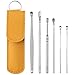 6 Pcs Ear Wax Removal Kit, Portable Stainless Steel Ear Wax Removal Tool Set with Leather Case for Kid Adult